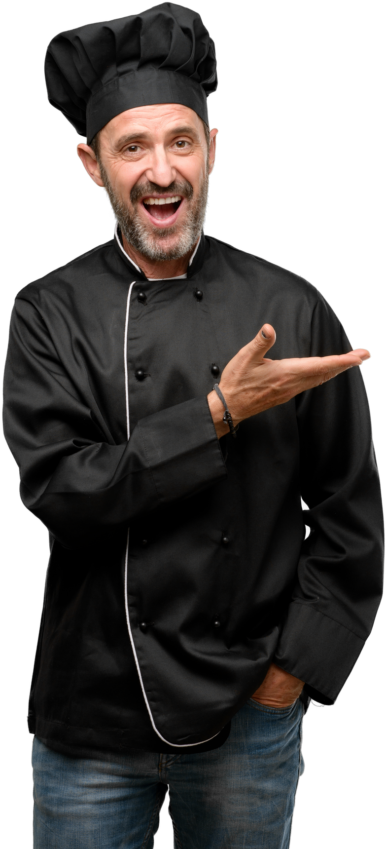 Senior Cook in a Black Uniform 